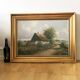 Large Vintage Countryside Cottage Original Oil Painting,circa 1940