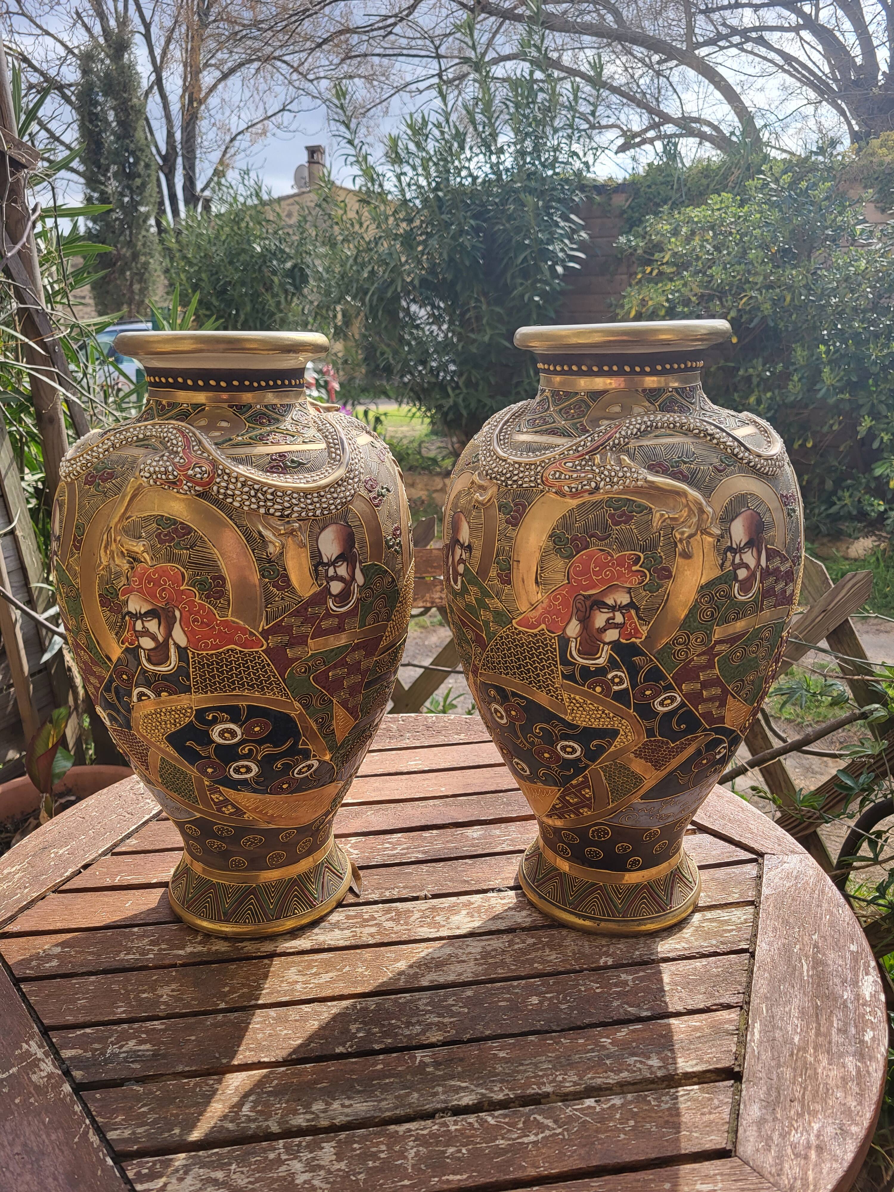 Paire de vases satsuma Japon circuit 1930