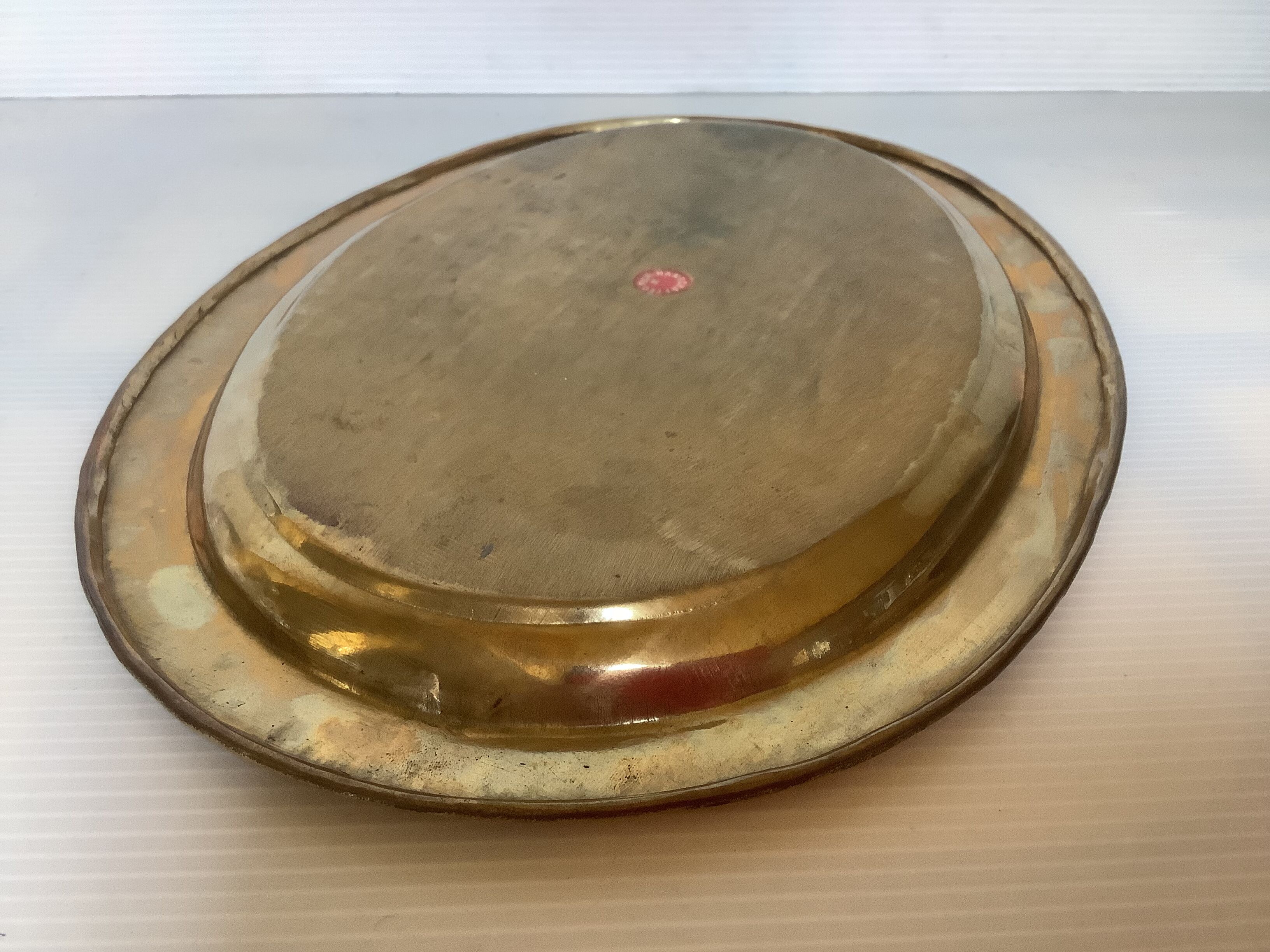 Oval brass tray