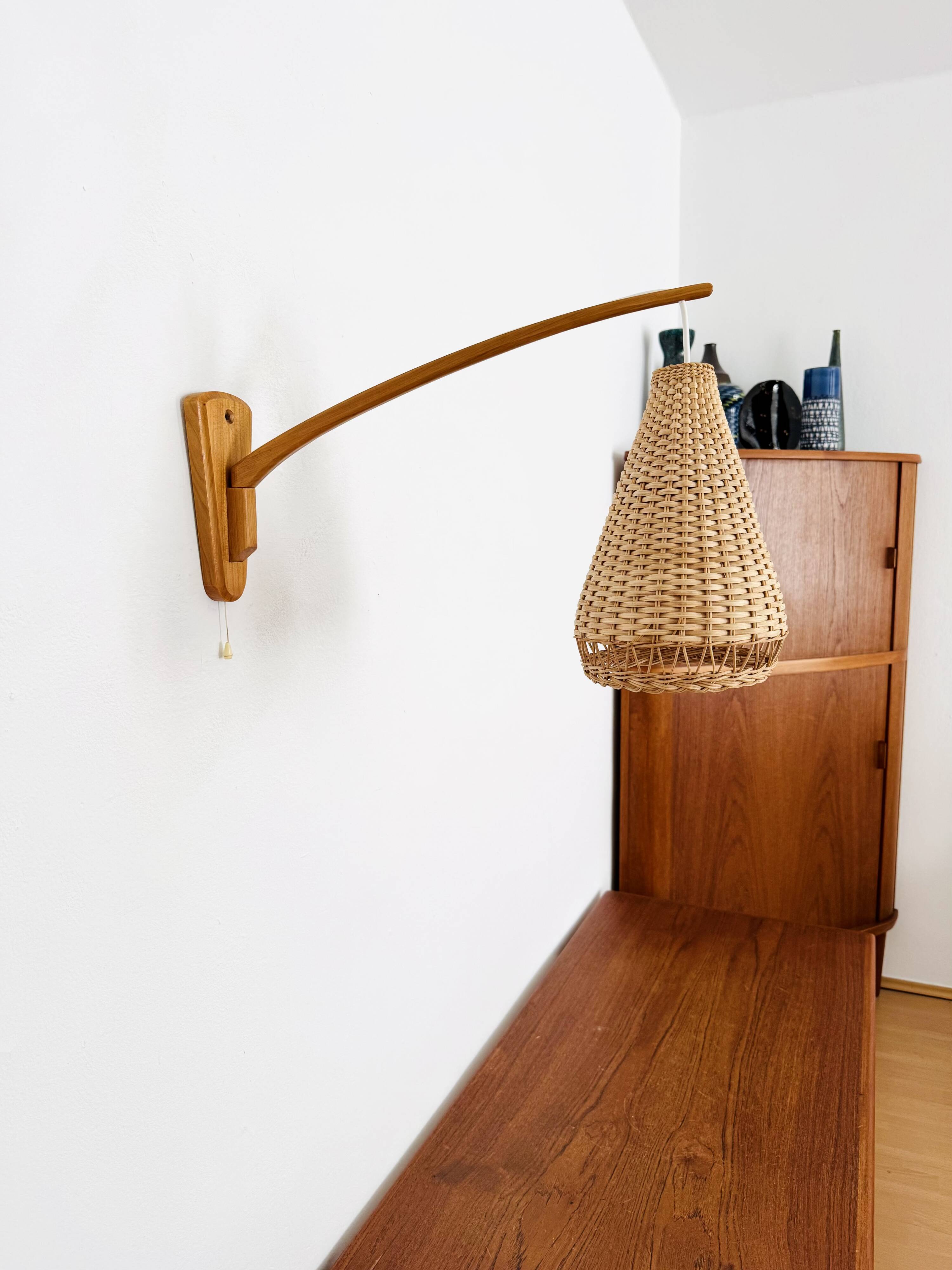 Elm and Wicker Wall Lamp