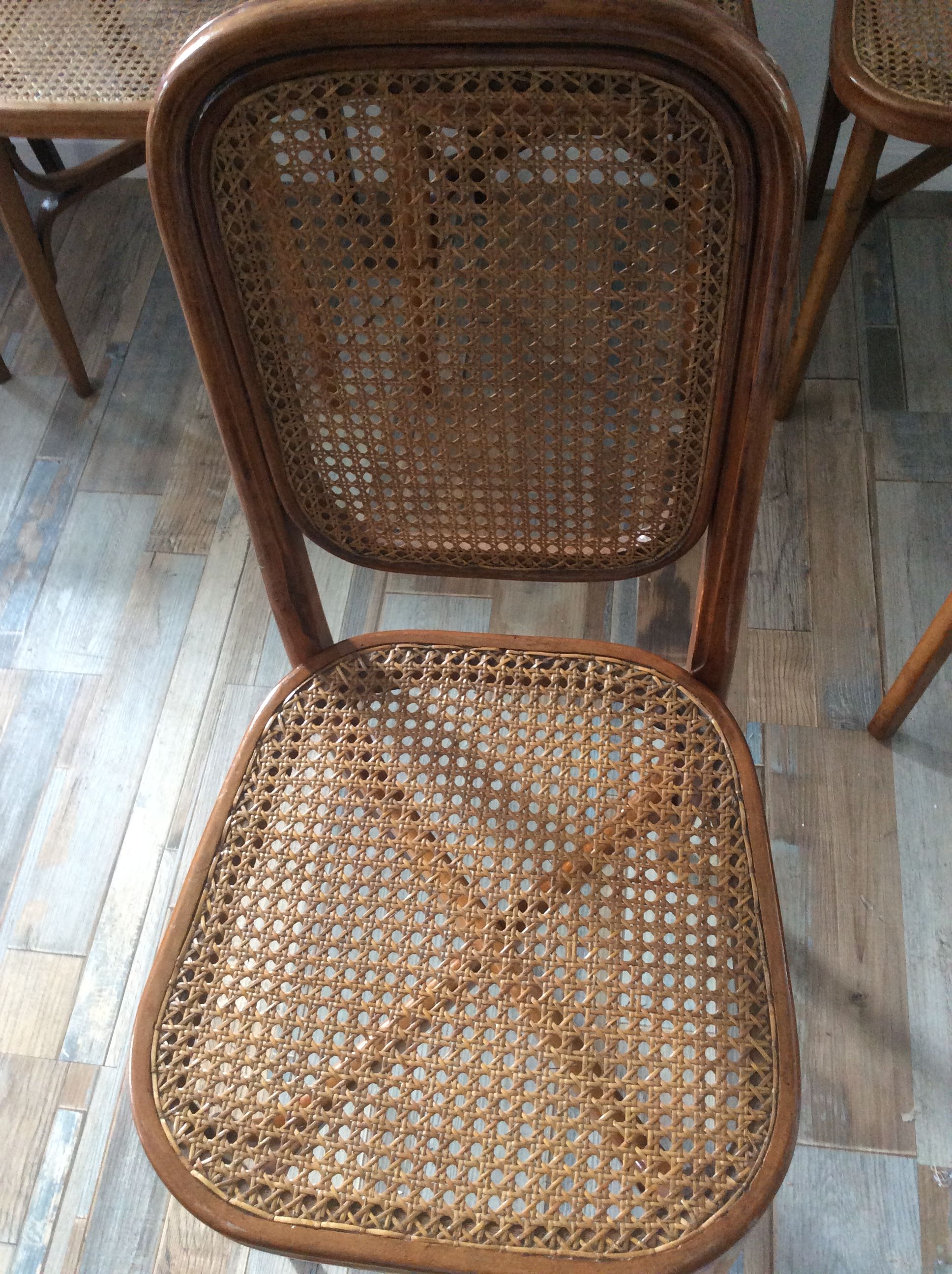 Series of 6 bistro chairs from the 50s patented SGDG