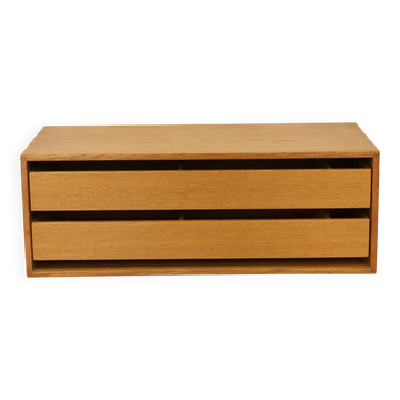 Rare floating nightstand  in oak wood with  drawers - Denmark 70