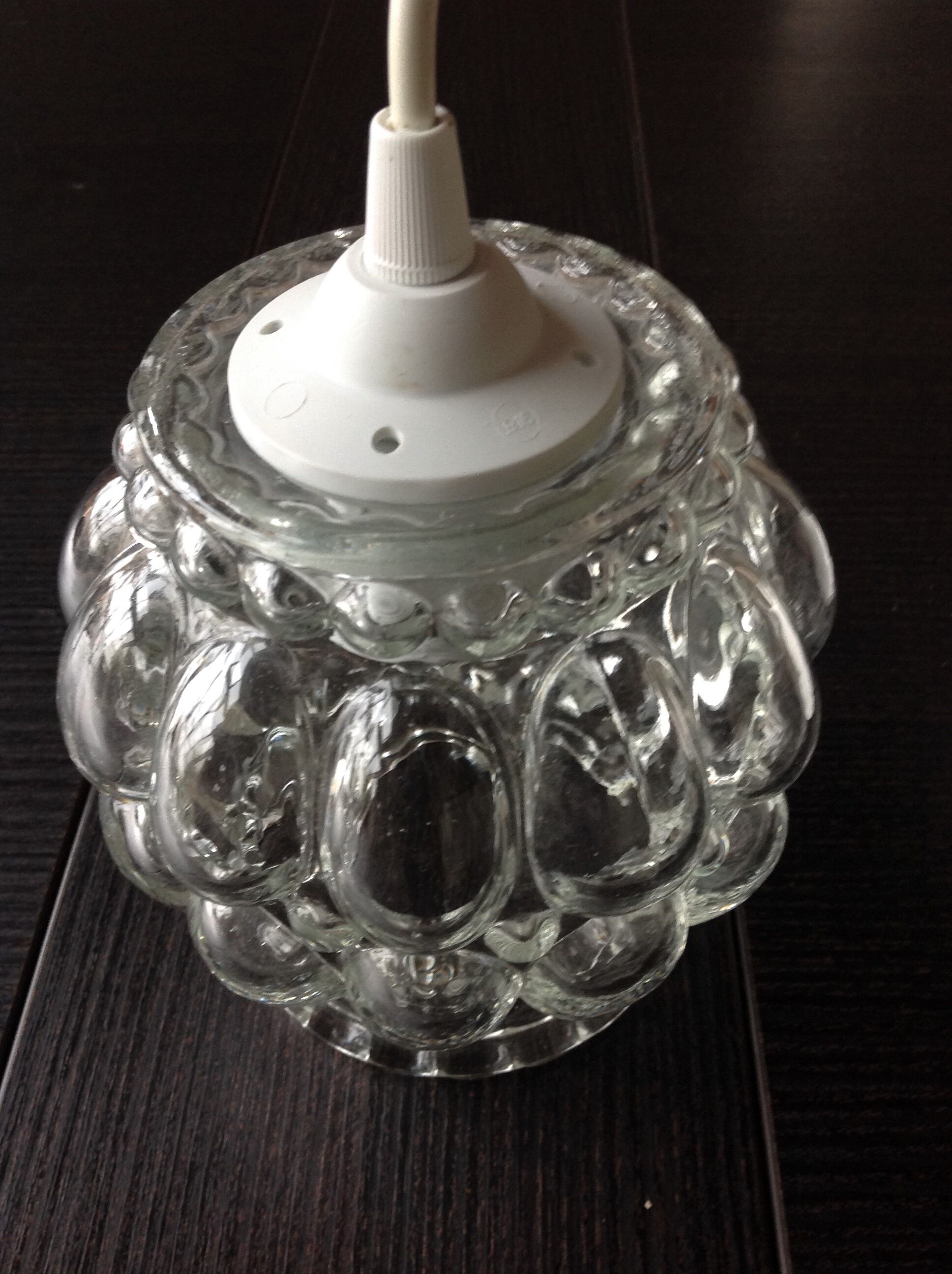Bubbled glass bell lamp vintage 60s-70s