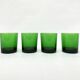 4 verres gobelets en verre vert émeraude, 1970