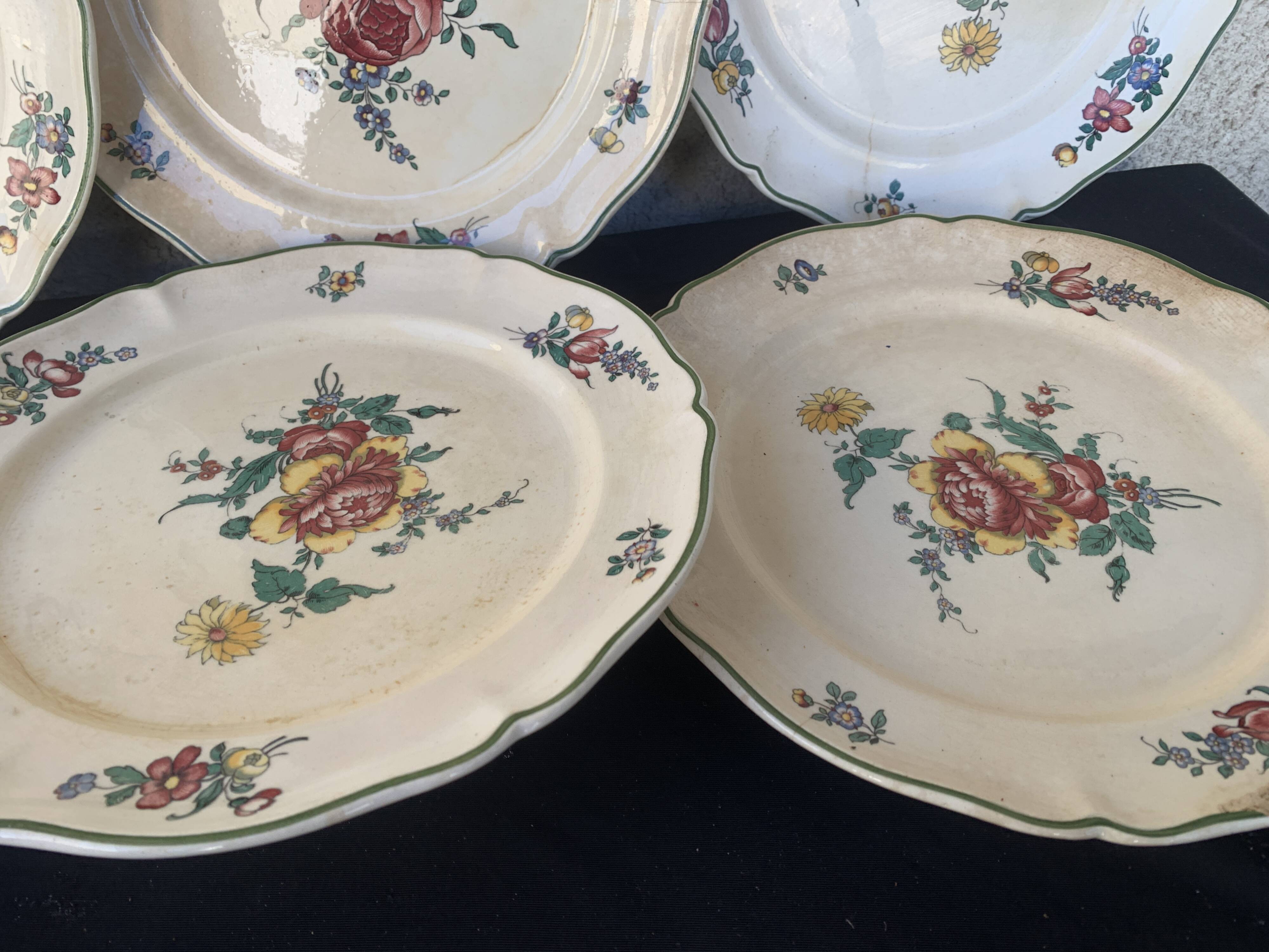 6 Villeroy and Boch Mettlach earthenware soup plates