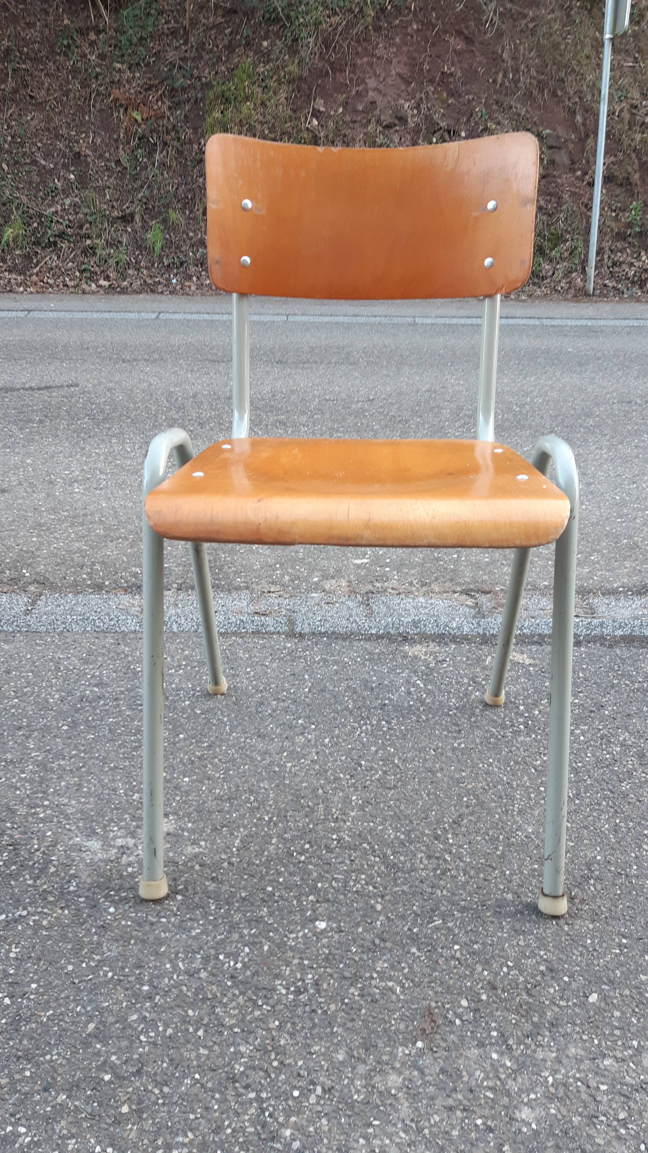 Set of 12 vintage industrial chairs