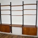 Scandinavian teak wall bookcase