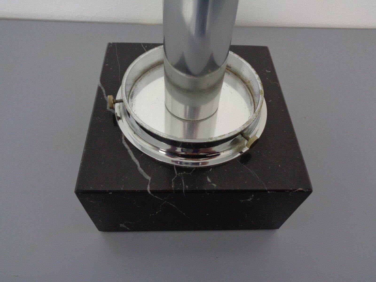 Large Glass Globe & Marble Table Lamp from Erco, 1960s