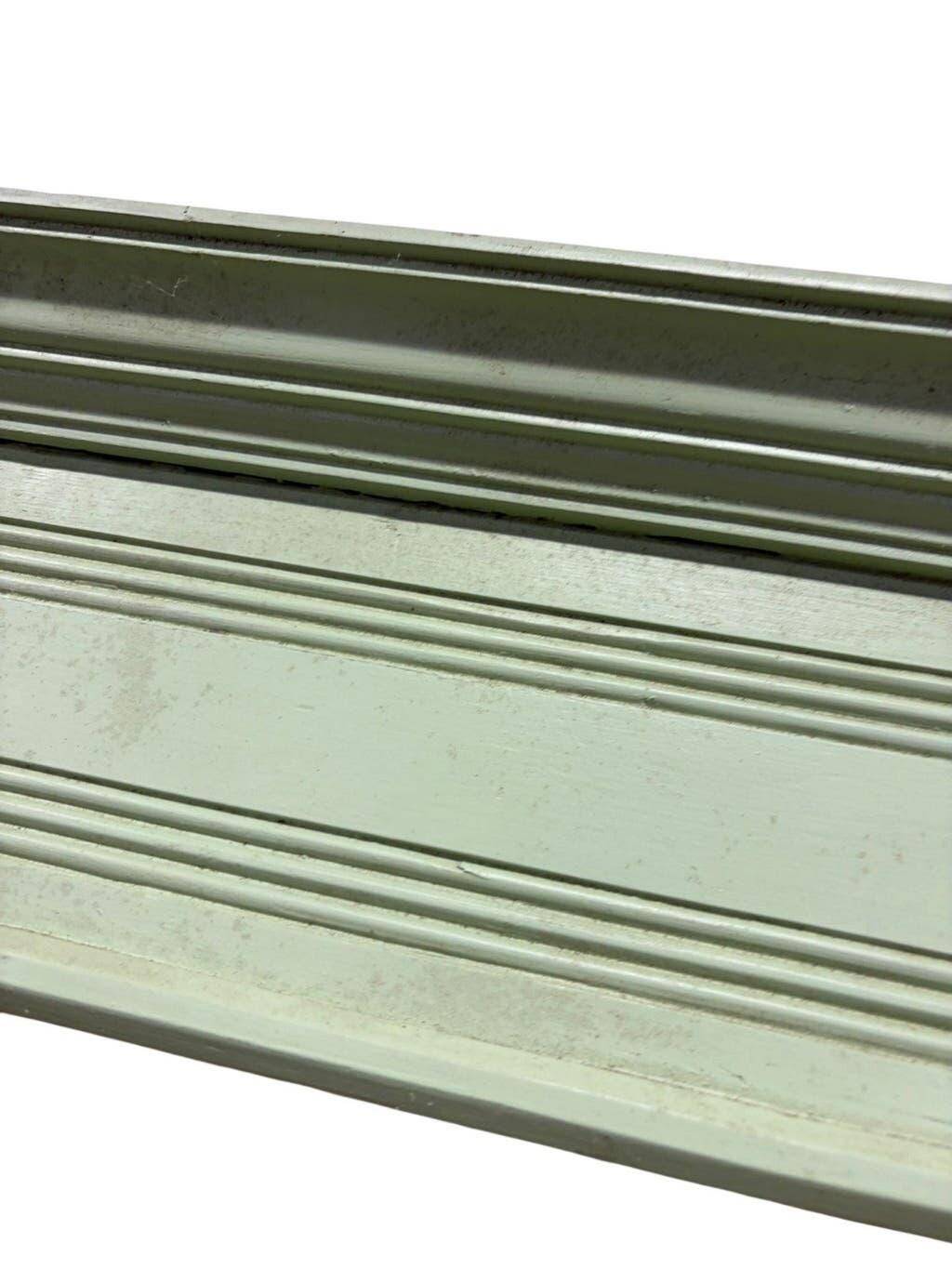 Vintage mint green wooden display/storage cabinet