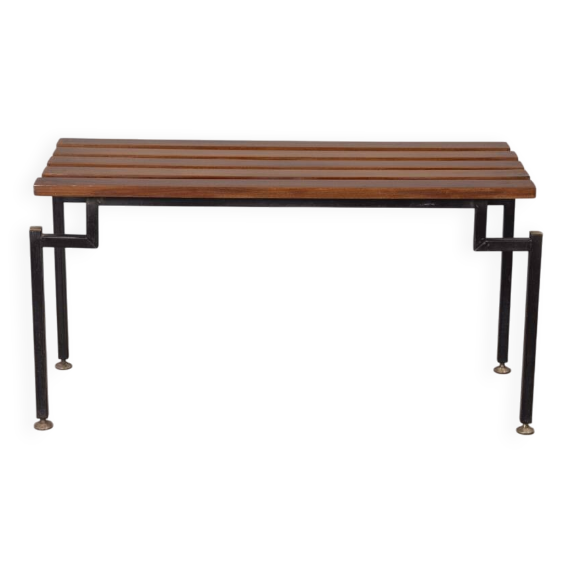 Vintage 1960s teak wood bench with italian design