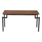 Banc en teck vintage des années 1960 au design italien.
