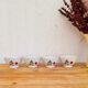 Set of 4 small porcelain bowls decorated with vintage roses