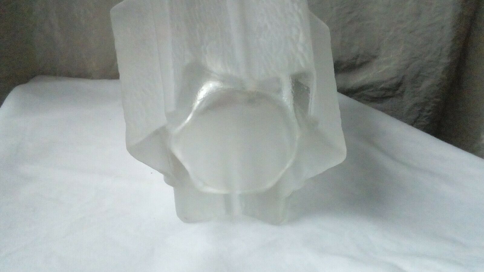 Compressed glass vase star shape art deco