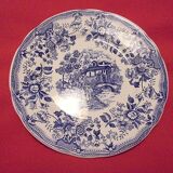 Lot 8 old flat plates Ironstone Tableware Underglaze blue patterns