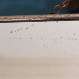 Barber mirror patinated metal surround