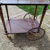 Servante desserte a roulante vintage laiton