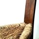 Brutalist tripod chair in solid wood and vintage straw from the 50s / 60s