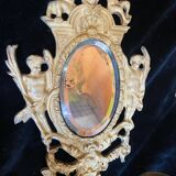 Pair of Louis 16 Napoleon style bronze mirror candlesticks