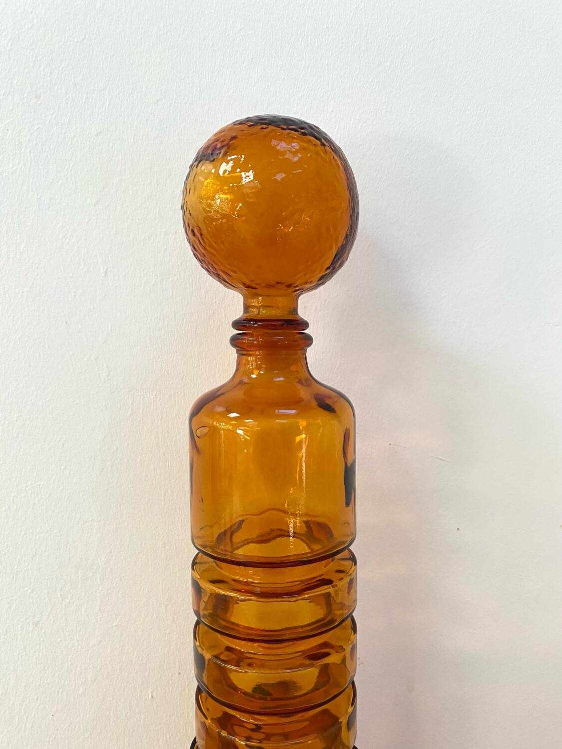 Amber carafe from Empoli from the 1960s - Quatrefoil