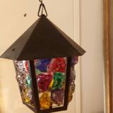 Pendant light, stained glass vestibule lantern