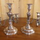 Regency style four-light silver metal candlesticks