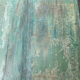 Indian coffee table in green lacquered teak