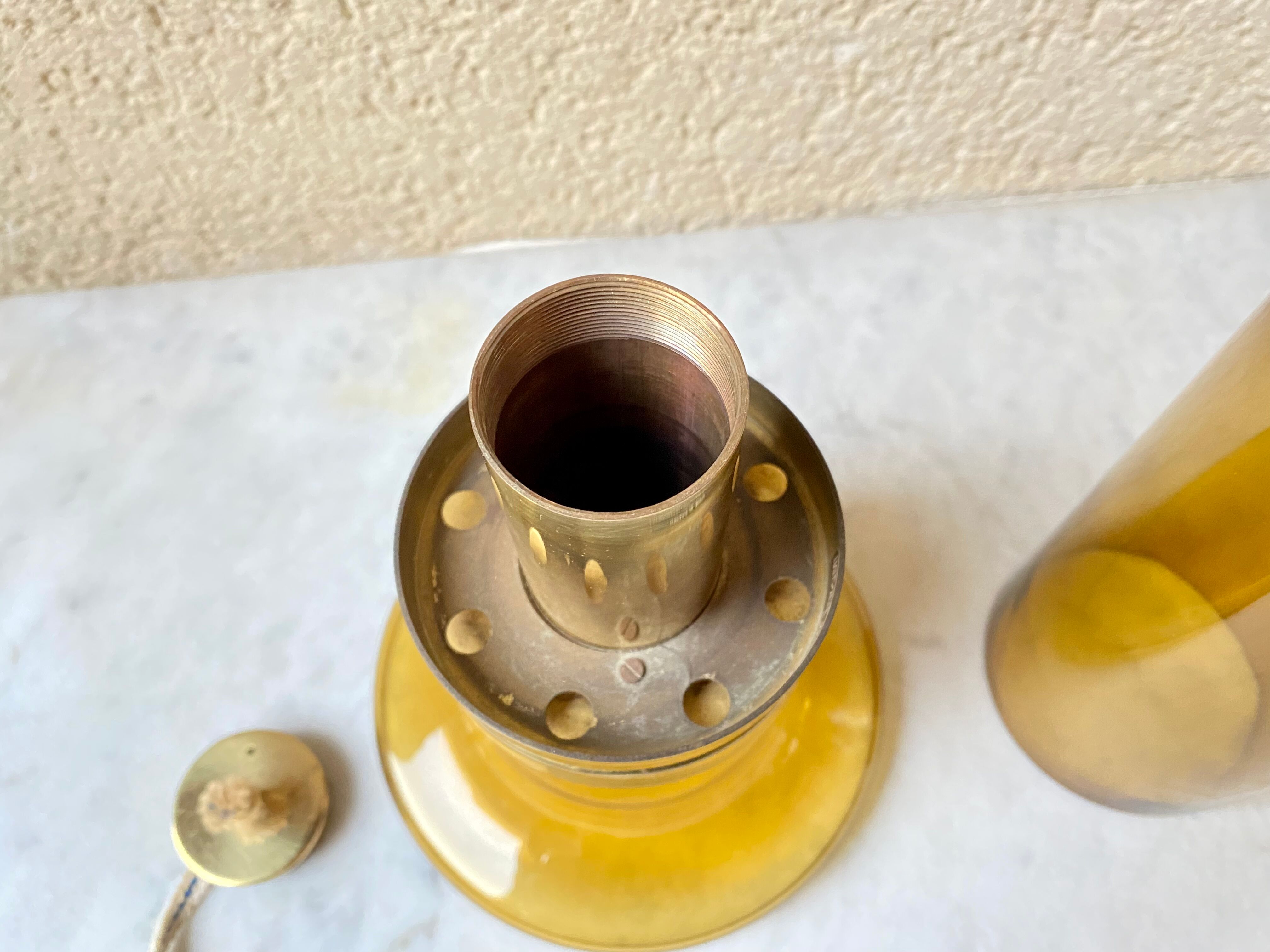 Oil lamp blown glass Hans Agne Jakobsson edition Markaryd Sweden 50s/60s