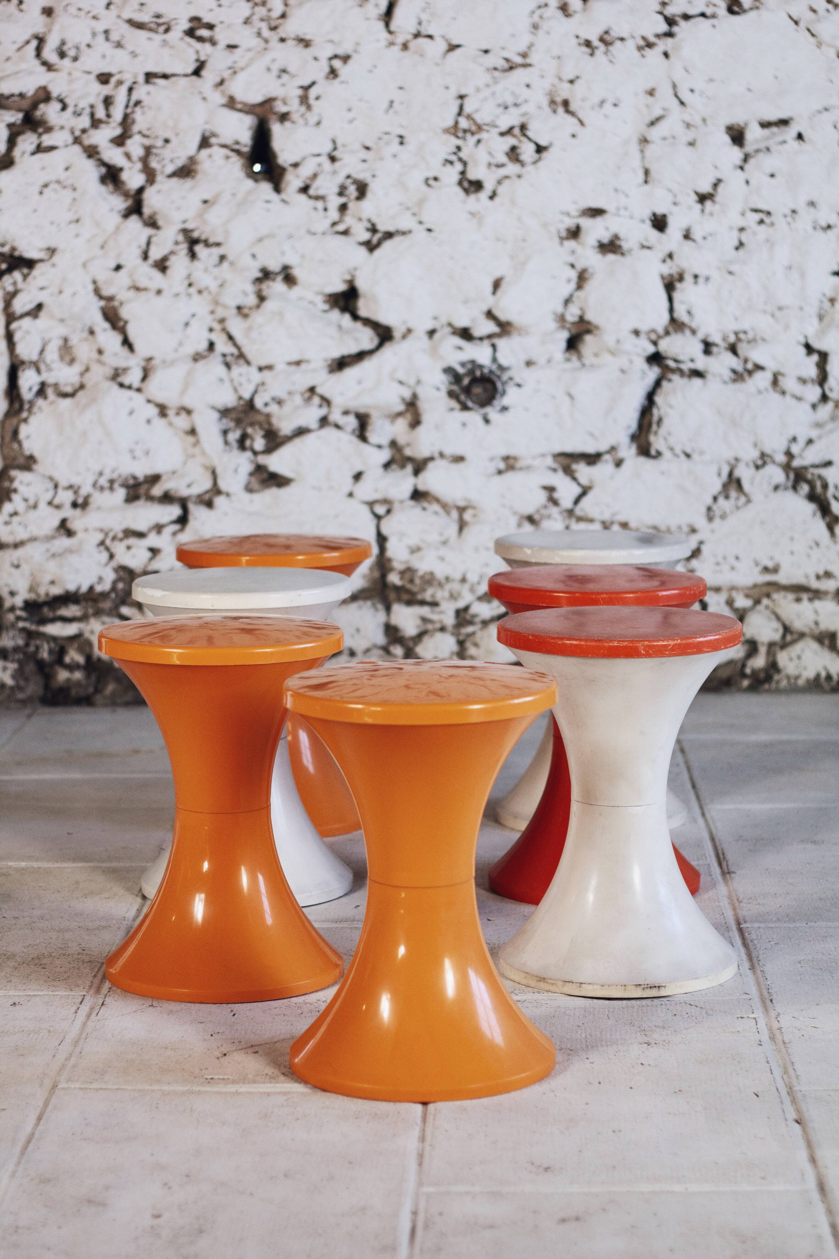 White Tam Tam stool by Henri Massonnet for Stamp, 1970