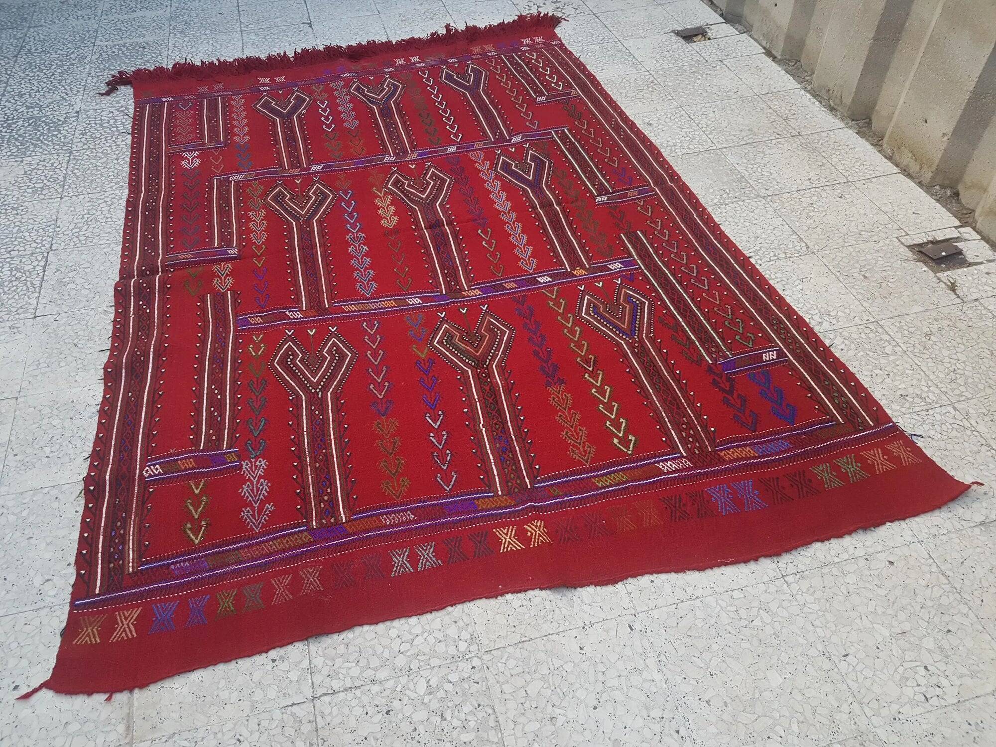Vintage Turkish kilim handwoven 172x248 cm