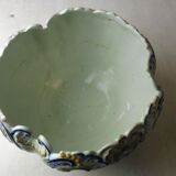 Old ceramic pot cover, decoration flowers, Rouen