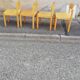 Set of 4 vintage light wood chairs