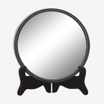 Miroir rond sur trépied vintage plat service