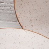Set 5 flat speckled plates