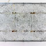 Rare glass flush mount by Kamenicky Senov, 1970s / Czechoslovakia