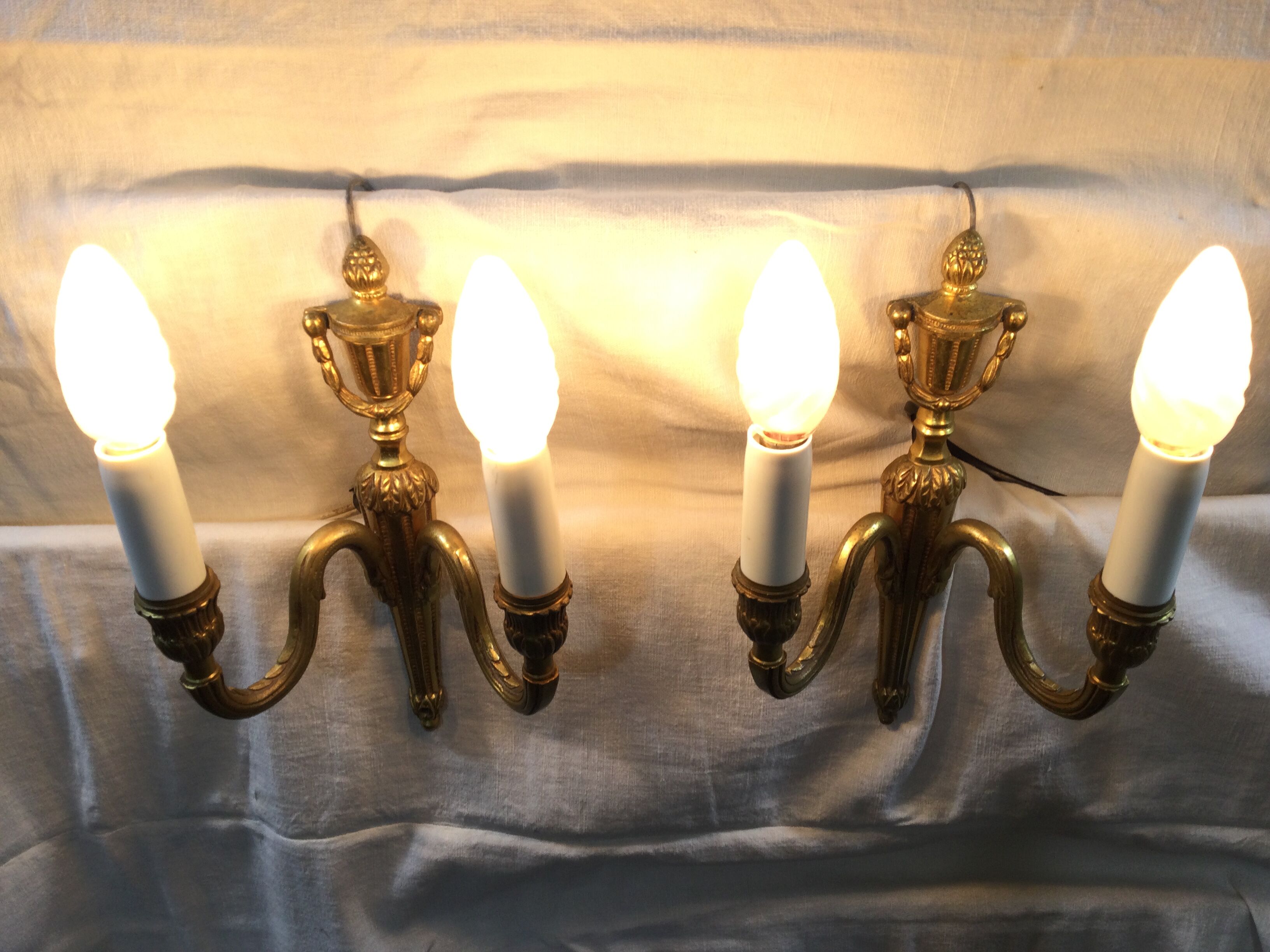 Pair of sconces Louis XVI Bronze