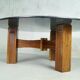 Table basse italienne moderne de bois de rose années 60
