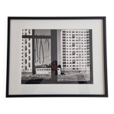 Vintage black and white photograph of Cité Moderne, framed, 42 x 52 cm.