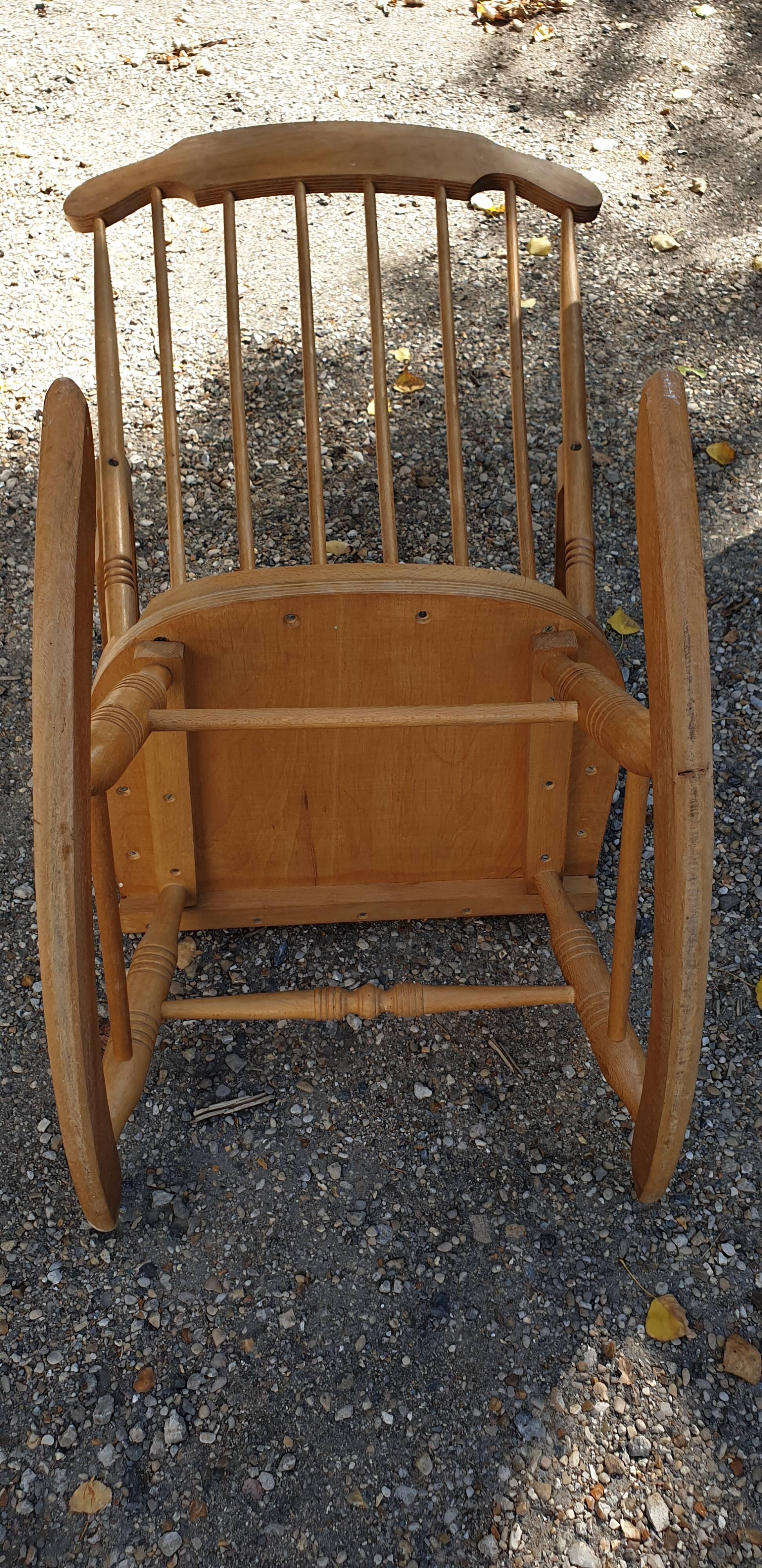 Classic rocking chair in wood multiplie sixties seventies
