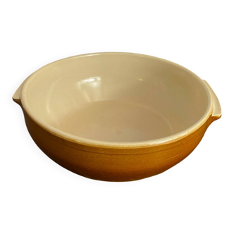 Large glazed stoneware salad bowl