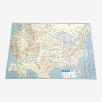 Vintage map USA 1970 America