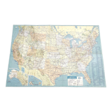 Vintage map USA 1970 America