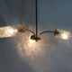 Branched chandelier, brass and glass tubes year 60