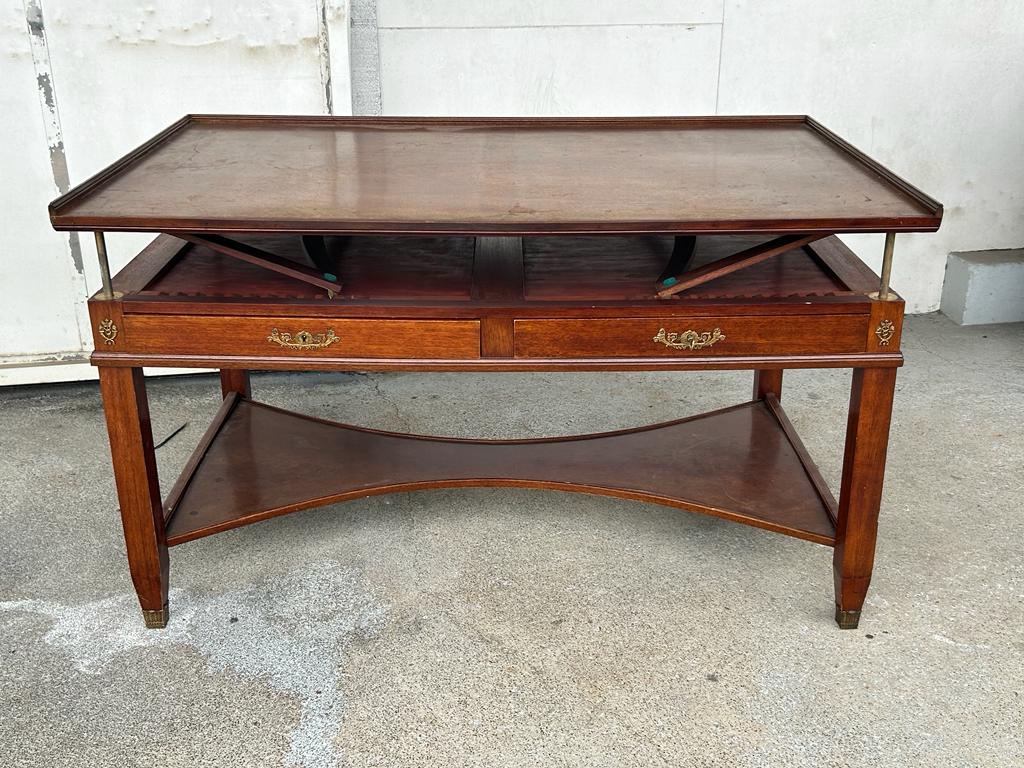 Empire style mahogany rack system library table from 20th century period