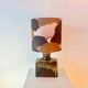 Lampe vase recyclée – Vase cheminée Scheurich "Chimney" avec abat-jour en ginkgo