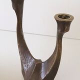Brass brutalist candlestick from Horst Dalbeck