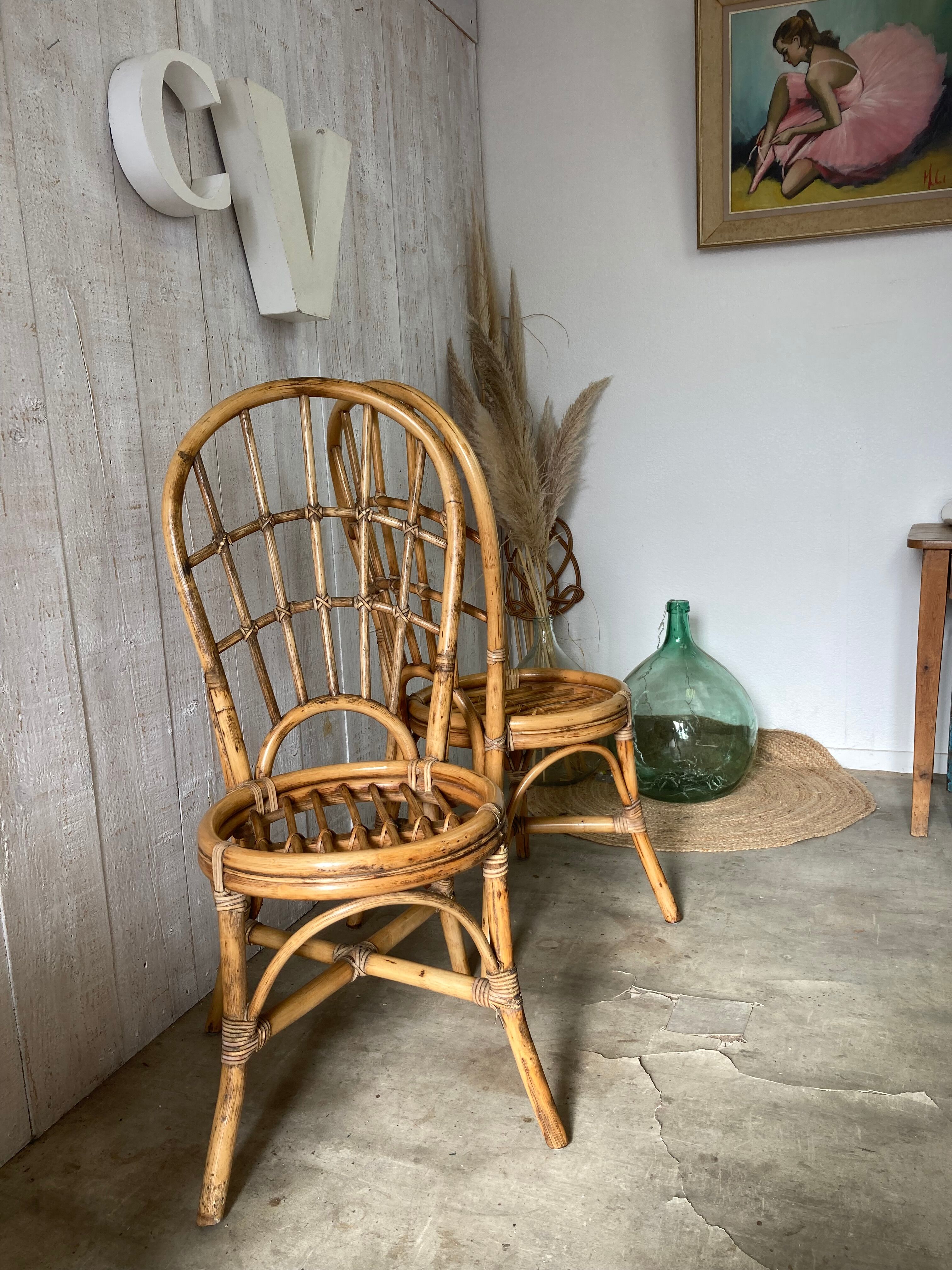 Pair of rattan chairs