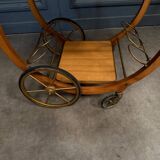 1960 curved wood bar serving trolley table