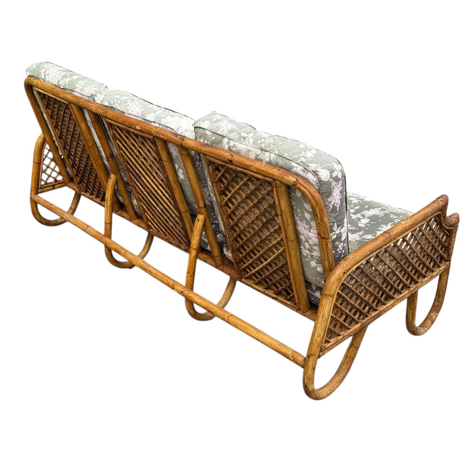 Rattan sofa and armchair from the 70s Italy