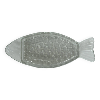 Coupelle en verre en forme de poisson vintage