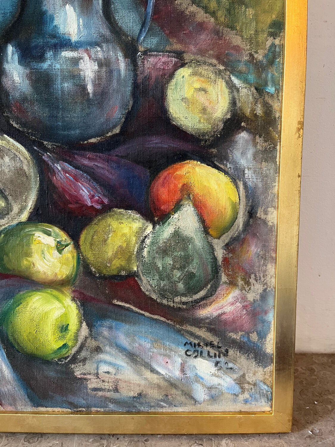 Still life with fruit signed 1952
